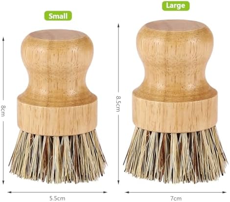 Bamboo Round Palm Pot Scrubbers 2-Pack