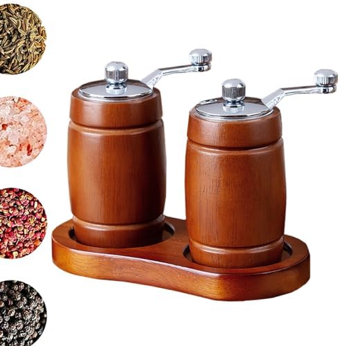 Adjustable Wooden Salt Pepper Mill Set