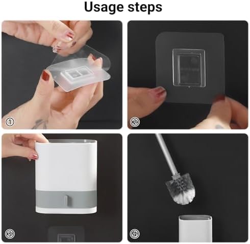 compact toilet brush set for deep cleaning