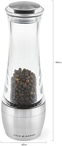 Cole Mason 190mm Amesbury Salt Pepper Mill Gift Set Stainless Steel Silver