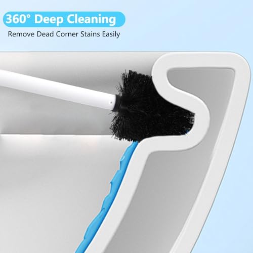 Loyled Compact Toilet Brush Holder Durable RV Bathroom Scrubber White with Hidden Design