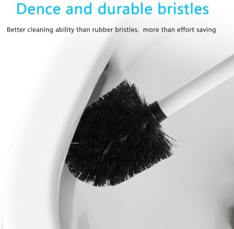 Loyled Compact Toilet Brush Holder Durable RV Bathroom Scrubber White with Hidden Design