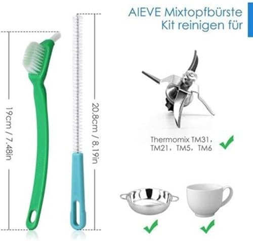 Processor Cleaning Brush Green ABS Material Includes Handle Compatible with Thermomix