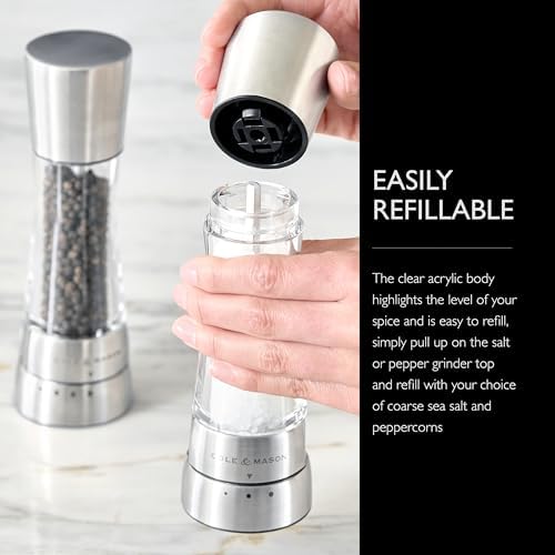 Cole Mason Derwent Salt Pepper Mill Set with Tray