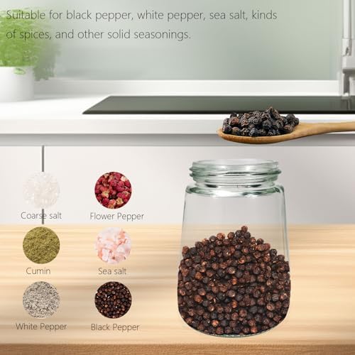 Refillable Salt Pepper Grinder Set for 4 White Black