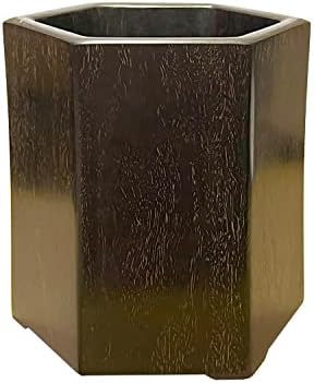 Long-Lasting HEXAGONAL Wood Brush Holder for Toilets