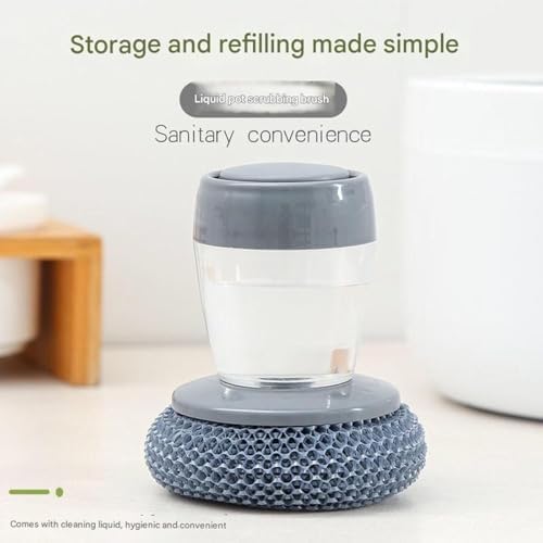 Compact_efficient soap dispenser for kitchen cleaning tools