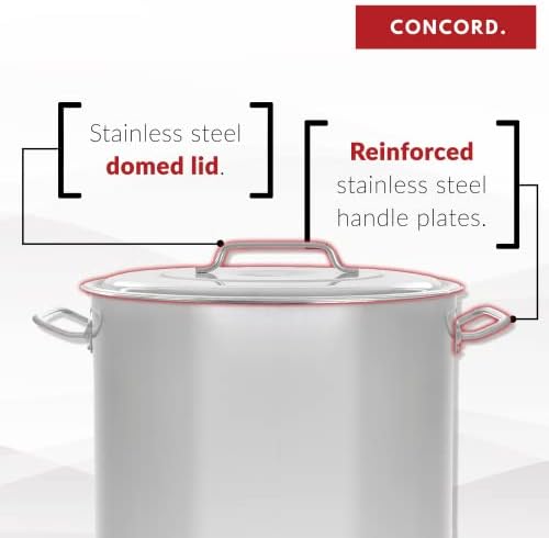 Concord 80 Quart Stainless Steel Stock Pot with Steam Basket