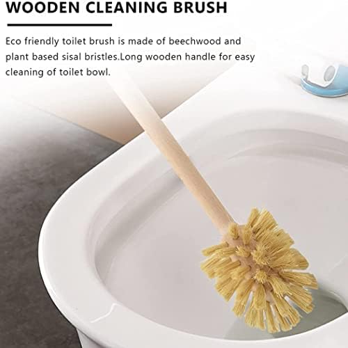 Super Soft Durable Bamboo Toilet Brush 2-Piece Set for Home Everywhere