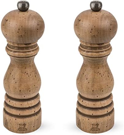 French-Endian antique Salt Pepper Mill Set 7 Tiki torch design