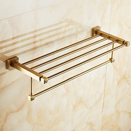 Aluminum Wall-Mounted Bath Towel Holder Antique Brass