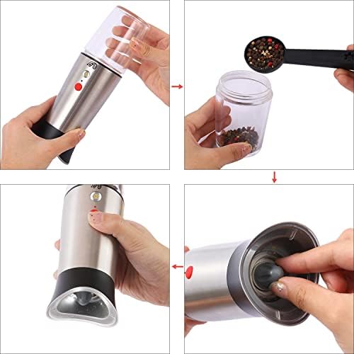 Rechargeable Salt and Pepper Grinder Set with Magnetic USB Cable