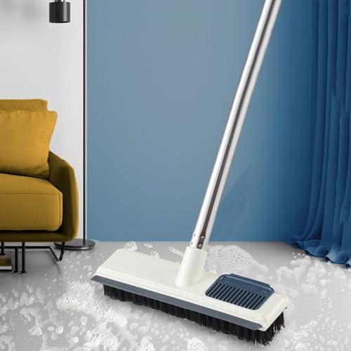 Versatile Floor Scrub Brush with Squeegee for Easy Cleaning A