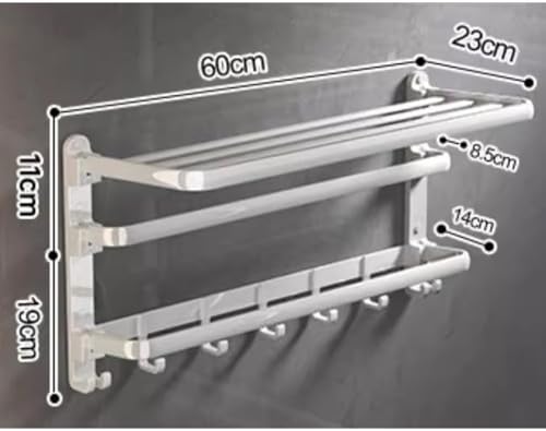 Three-Layer Foldable Towel Shelf Wall-Mounted Towel Holder for Bathroom Closet