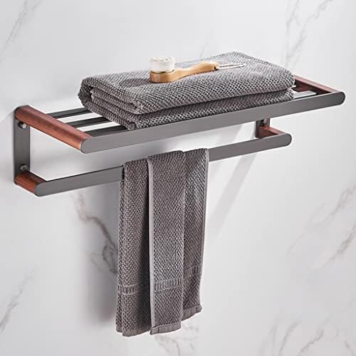 Sturdy Gray Bathroom Towel Holder Wall-Mounted Towel Rack for Bathroom Use