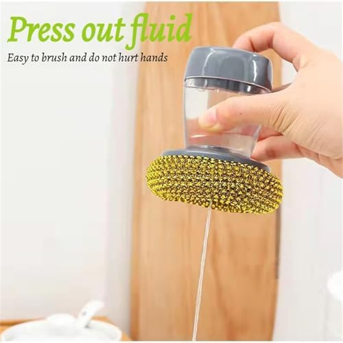 Compact_efficient soap dispenser for kitchen cleaning tools