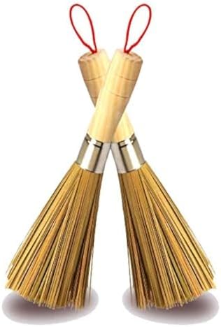 2 Pack Natural Bamboo Wok Cleaning Brushes
