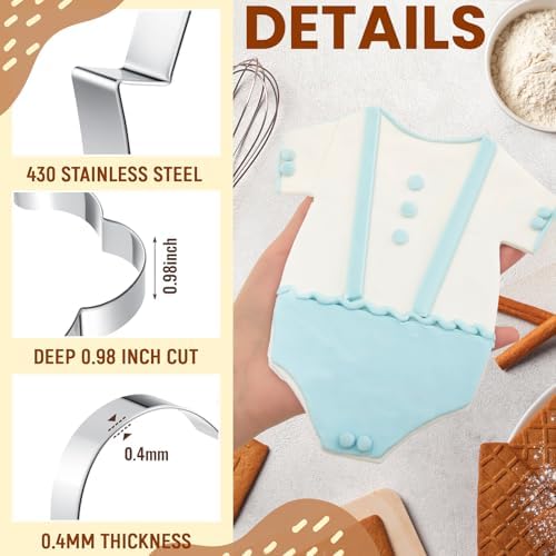 Gigantic 2-Piece Stainless Steel Cookie Cutters for Baby Showers