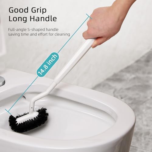 Curved Toilet Brush Set for Easy Cleaning Under the Fit Your Space