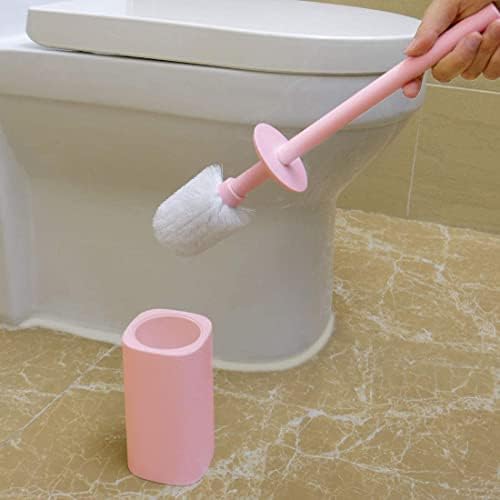 XYWHPGV Space-Saving Toilet Brush and Holder Robust Design Pink