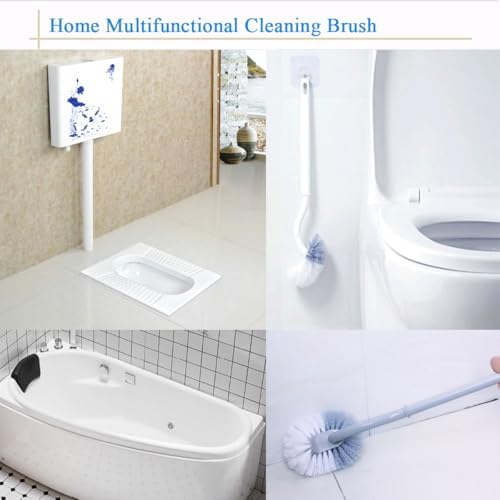 2Pack Curved Toilet Brush Without Holder Durable Deep Cleaner for Bathroom