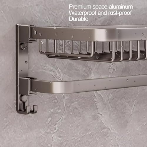 Wall-Mounted Aluminum Towel Holder 50cm Style for Bathroom Organization