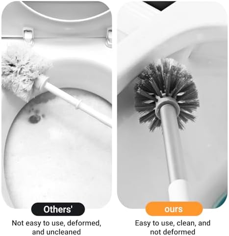 compact toilet brush set for deep cleaning
