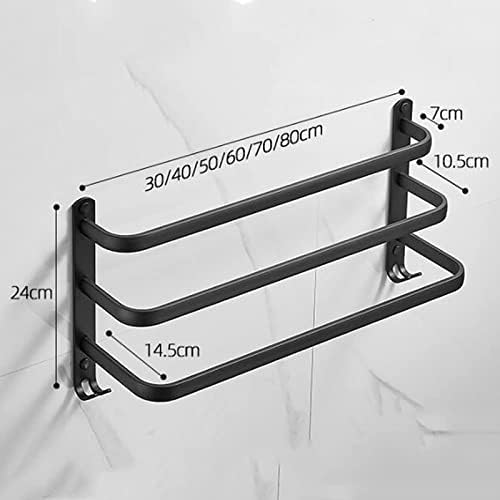 LUCEAE 3 Tier Towel Rack Wall Mount Black 30Cm