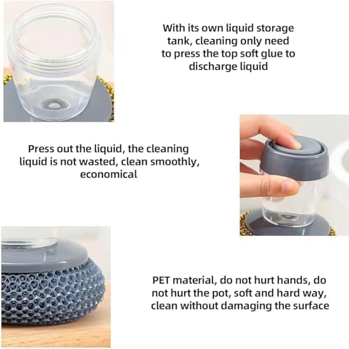 Compact_efficient soap dispenser for kitchen cleaning tools