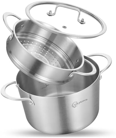 LOLYKITCH Tri-Ply Stainless Steel Stock Pot