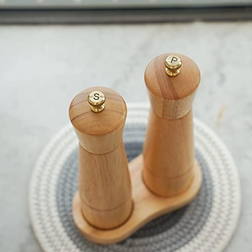 DeroTeno - Salt and Pepper Grinder Set with Tray