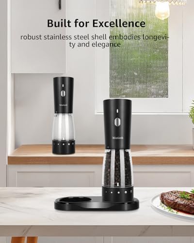Bountiful Electric Salt Pepper Grinder Set with Storage Base