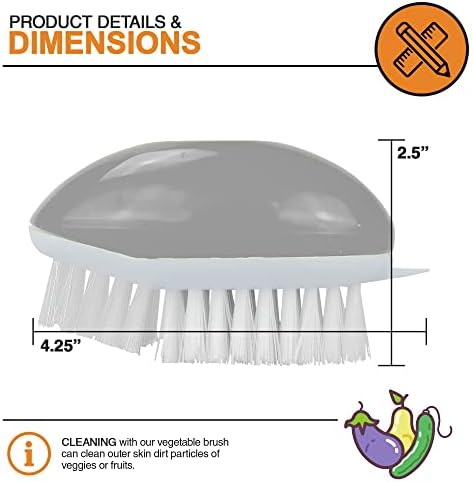 Versatile Fruit and Vegetable Brush with Ergonomic Design