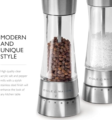 Cole Mason Derwent Salt Pepper Mill Set with Tray