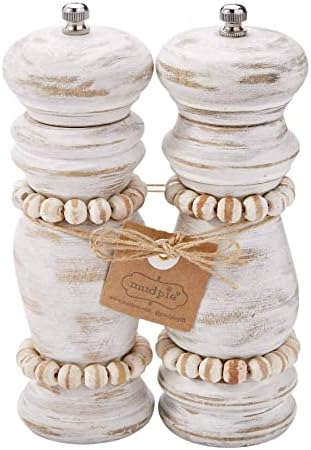 Mud Pie Beaded Salt Pepper Grinder Set