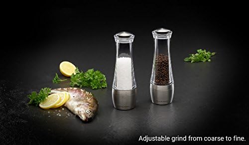 Cole Mason 190mm Amesbury Salt Pepper Mill Gift Set Stainless Steel Silver
