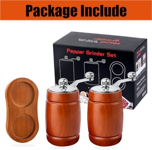 Adjustable Wooden Salt Pepper Mill Set