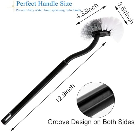 2Pack Curved Toilet Brush Without Holder Durable Deep Cleaner for Bathroom