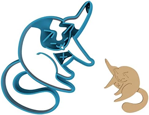 Cat Licking Cookie Cutter with Kitty Booty Design