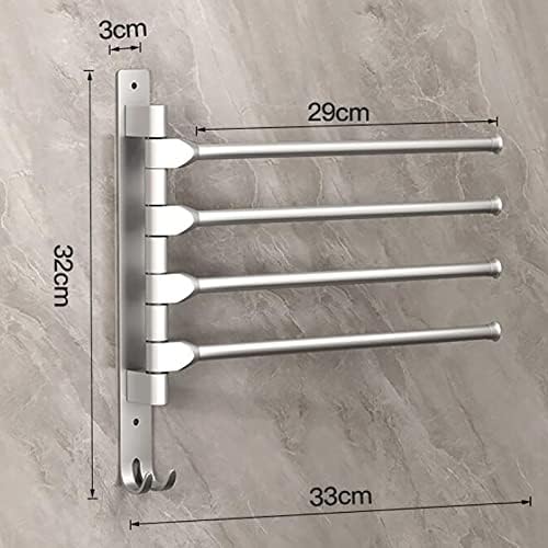 LUCEAE Swivel Towel Rack with 4 Arms for Bathroom and Kitchen