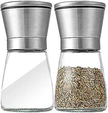 Stainless Steel Salt Pepper Grinder Set 2-Pack