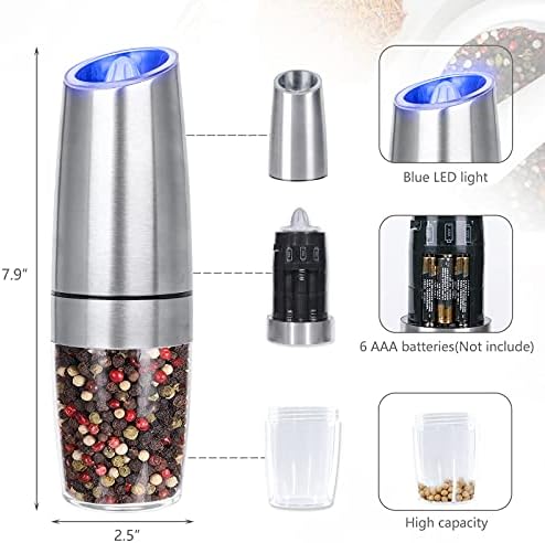 Adjustable Electric Salt and Pepper grinder with LED light