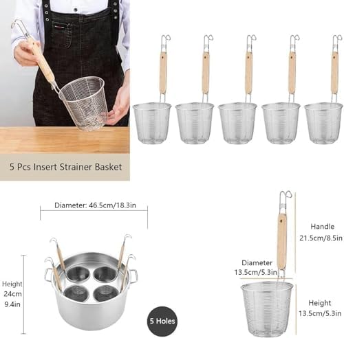 Stainless Steel Pasta Cooker with 3 Holes Easy to Use