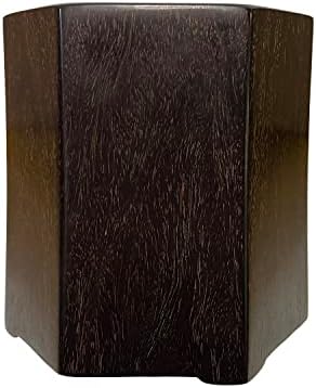 Long-Lasting HEXAGONAL Wood Brush Holder for Toilets