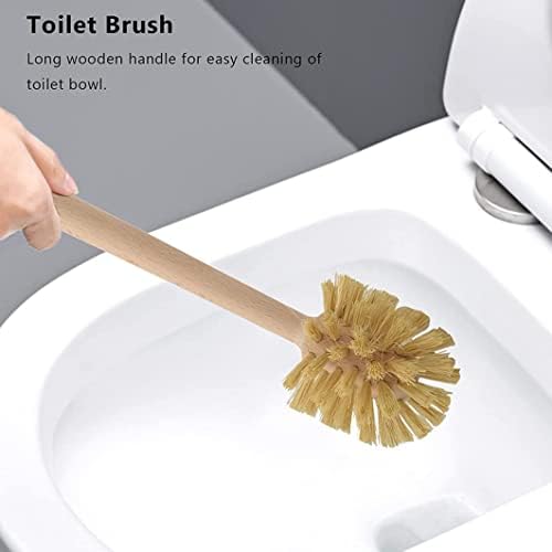 High-Quality 2-Piece Wood Toilet Brush Set for Deep Cleaning