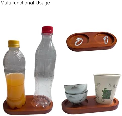 Salt and Pepper Mill Tray Rubberwood Holder for Grinders