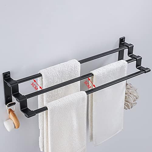 LUCEAE 3 Tier Wall Mounted Towel Rack with Hooks 1