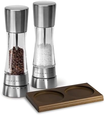 Cole Mason Derwent Salt Pepper Mill Set with Tray