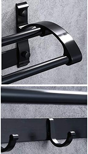 Space-Saving Towel Rack wAluminum Double-Bar 11Lbs Capacity Anti-Rust