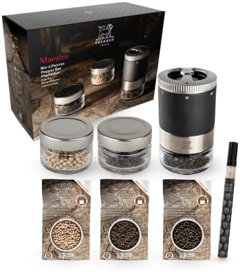 Peugeot Maestro Pepper Mill Set with Glass Jars